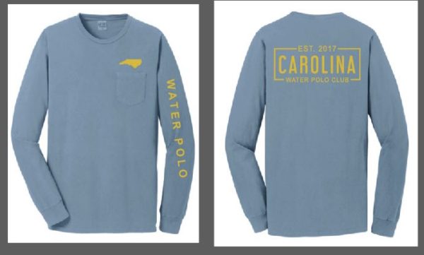 CWPC Long Sleeve Pocket Tee - Mist with Yellow Logo